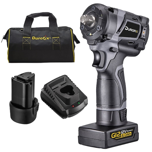 Durofix G12 Series 12V Brushless 1/2in Cordless Impact Wrench Kit with 2.0 Ah Battery RI12184-4-PG - main